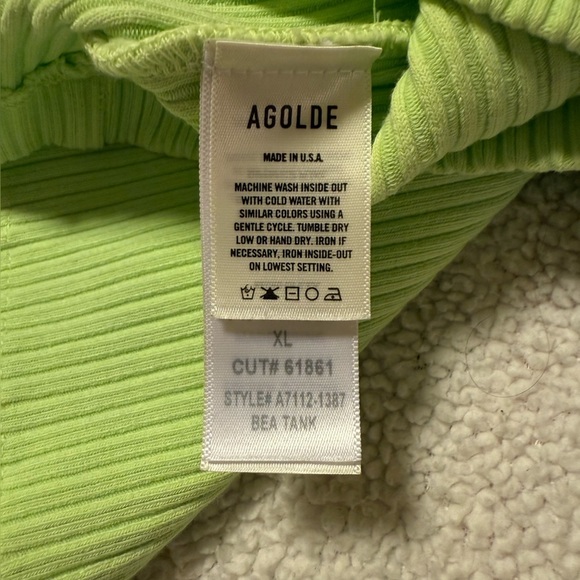 Agolde Bea Ribbed Tank Top Fuji Neon Green - Picture 10 of 15